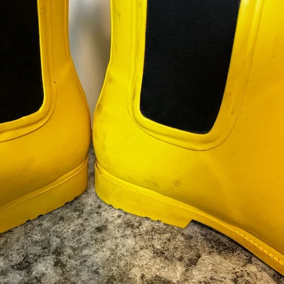 J Crew yellow Ankle Rain Boots, women’s size 9 - Picture 3 of 7